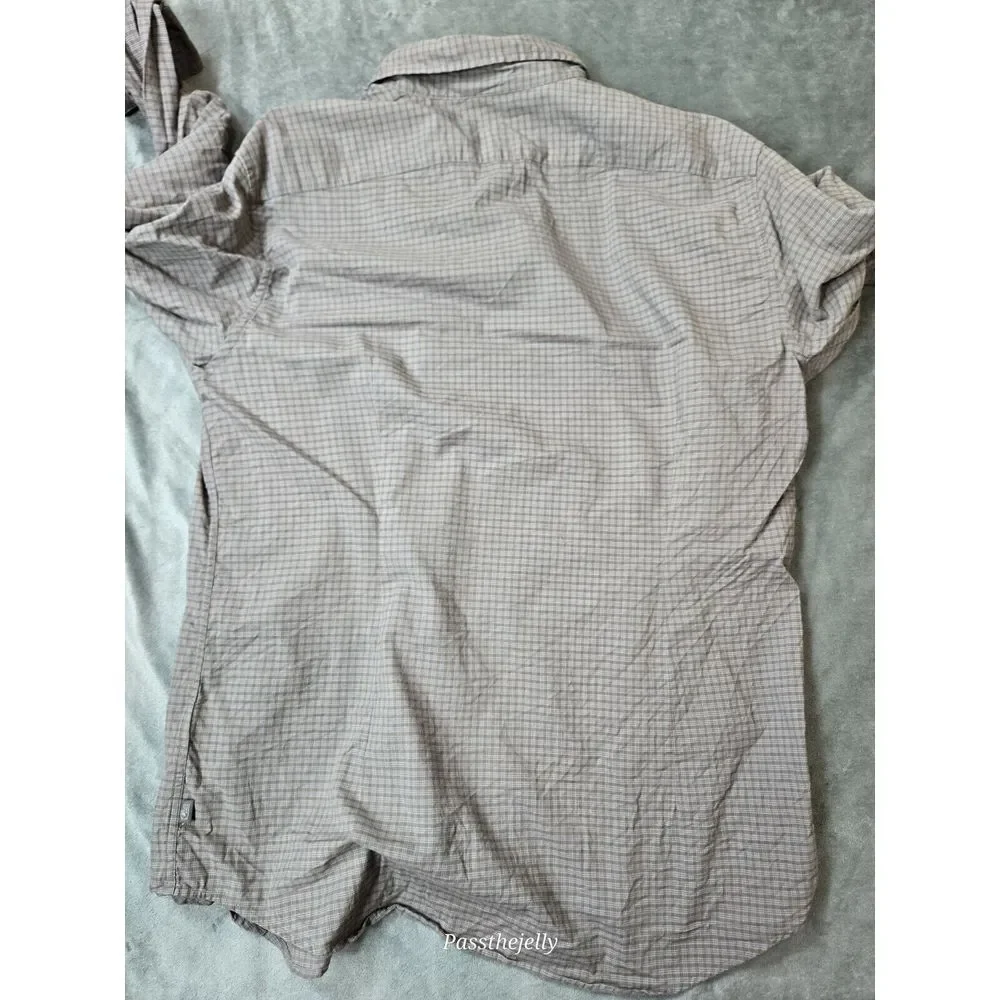 John Varvatos‎ Shirt Mens Large Window Check Star USA Comfort Cotton Dress